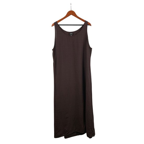 Eileen Fisher Brown Sleeveless Maxi Dress XL - Picture 1 of 5